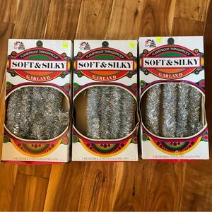 New In Box Vintage Garland 1978 Decor Noel Silver Garland 3 Boxes